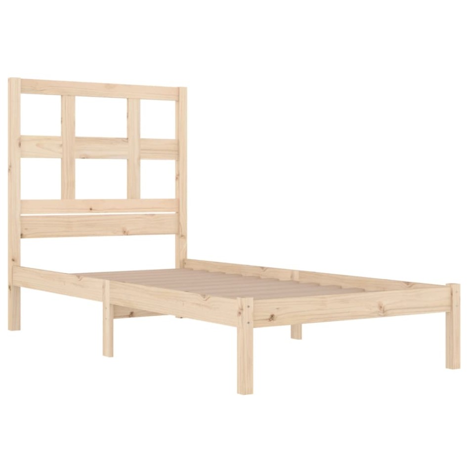 Estructura de cama sin colchón madera maciza de pino 90x200