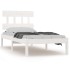 Estructura de cama individual madera maciza blanco 90x190