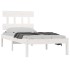 Estructura de cama individual madera maciza blanco 90x190