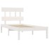 Estructura de cama individual madera maciza blanco 90x190