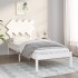 Estructura de cama de madera maciza blanca 90x190