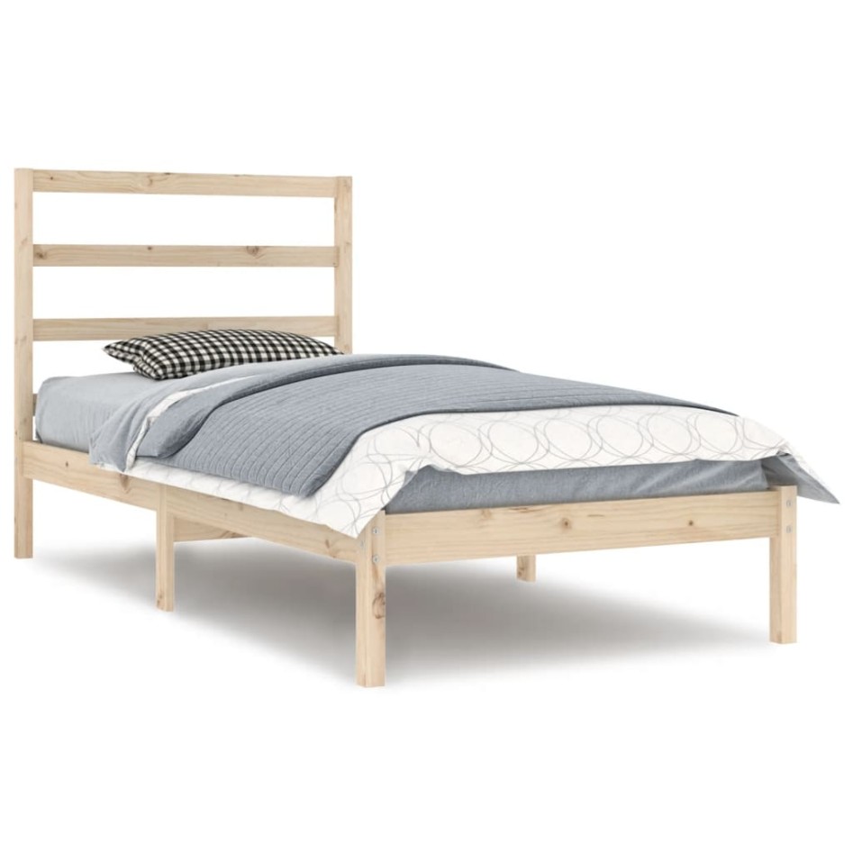 Estructura de cama sin colchón madera maciza de pino 90x200
