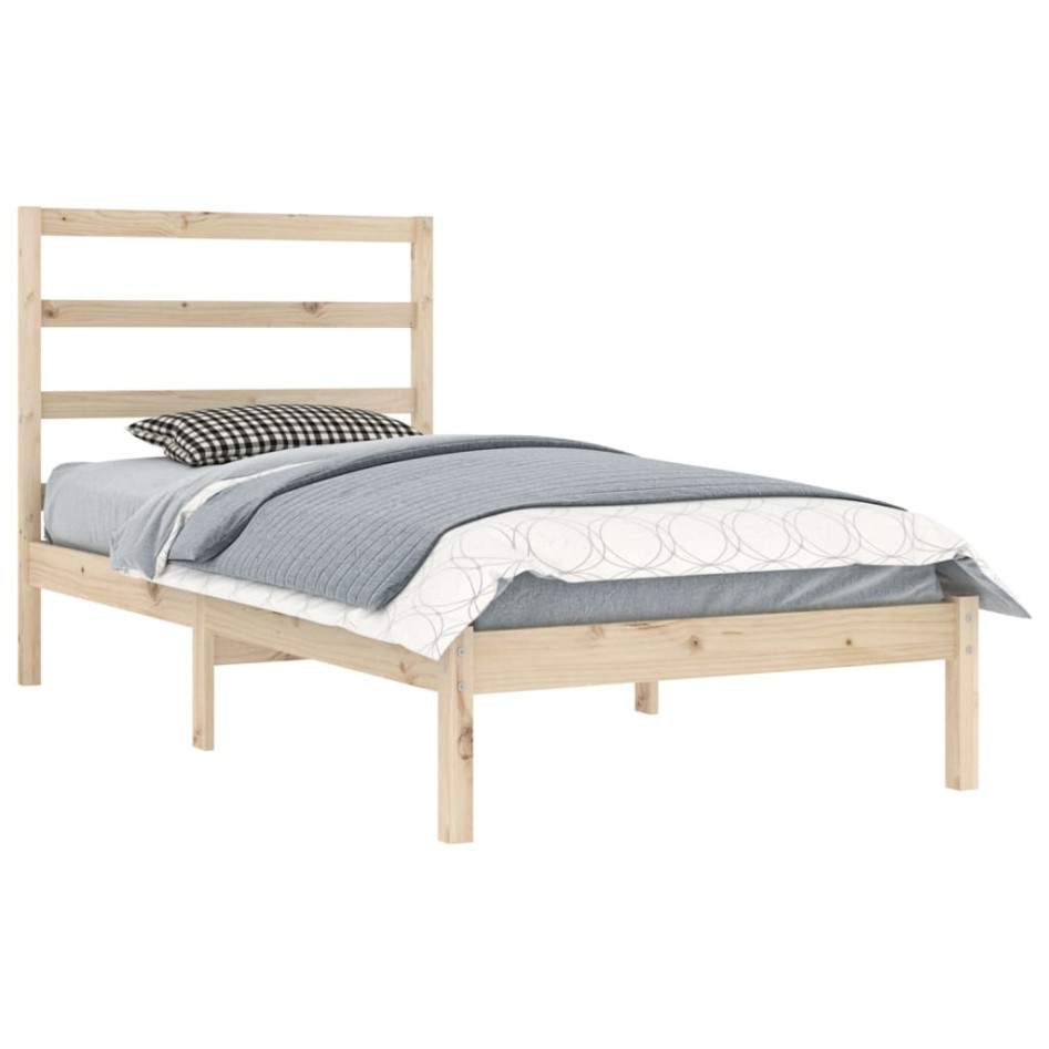 Estructura de cama sin colchón madera maciza de pino 90x200