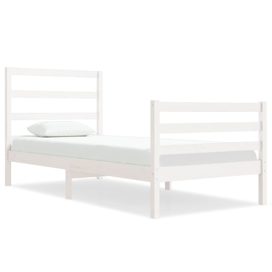 Estructura de cama madera maciza de pino blanco 90x190
