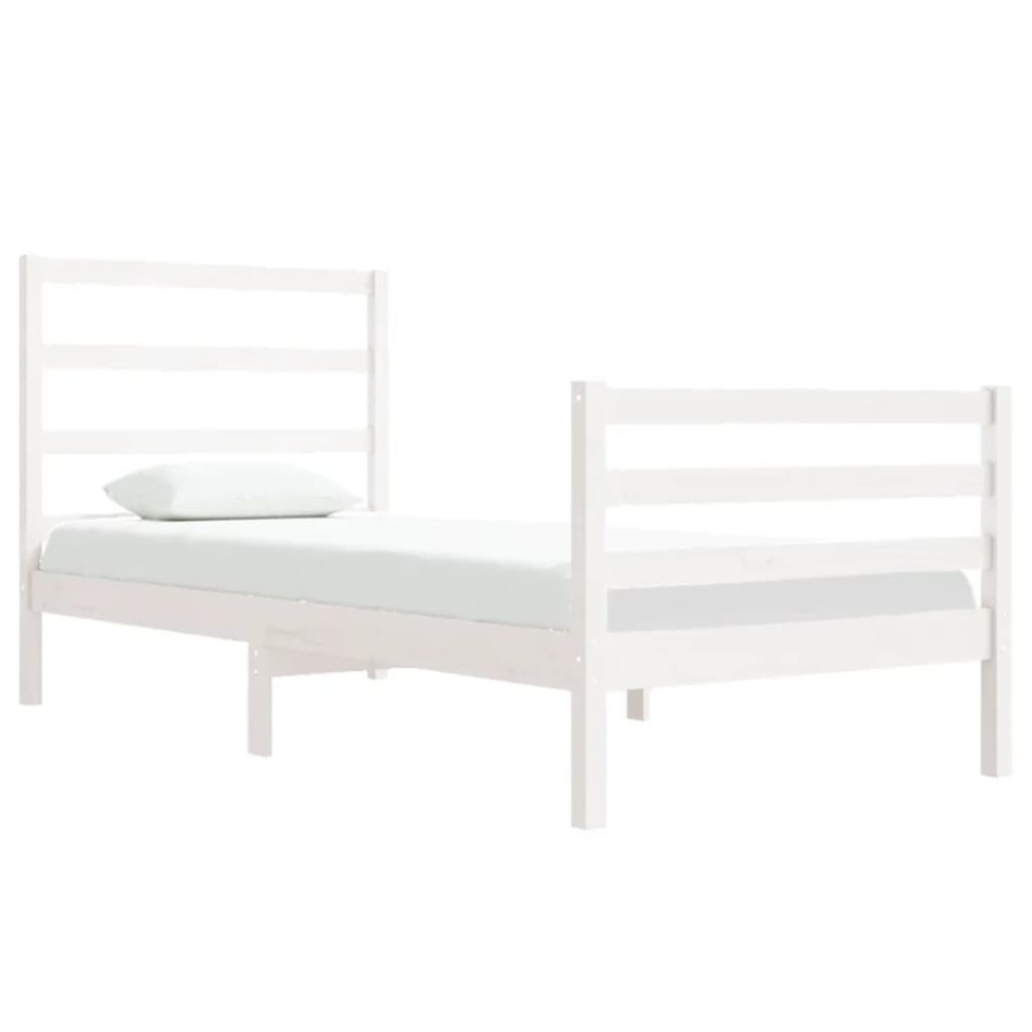 Estructura de cama madera maciza de pino blanco 90x190
