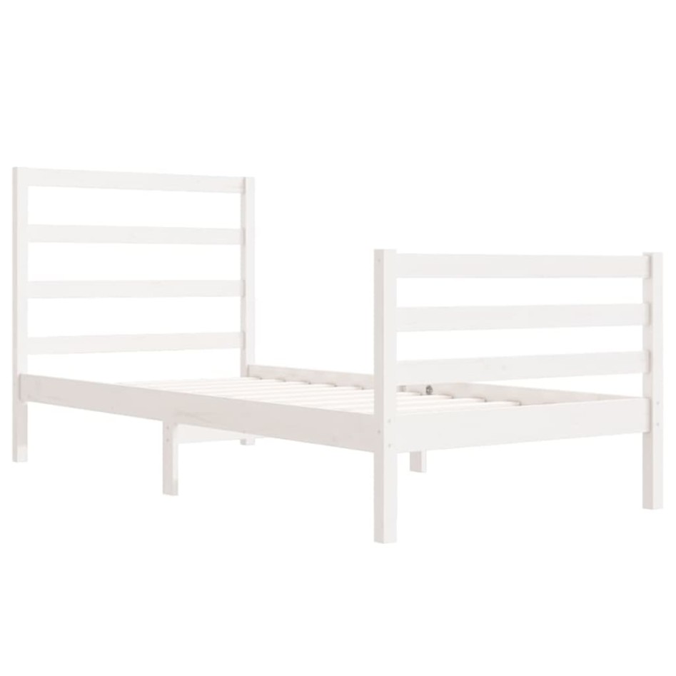 Estructura de cama madera maciza de pino blanco 90x190