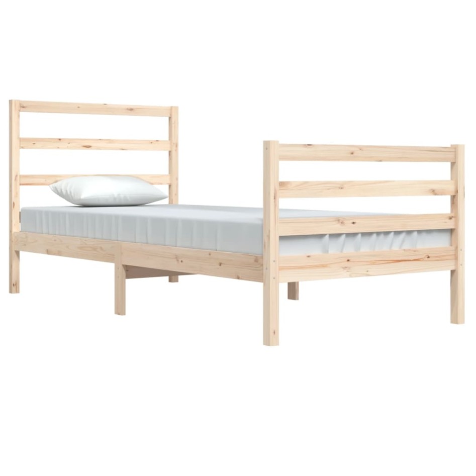 Estructura de cama sin colchón madera maciza de pino 90x200