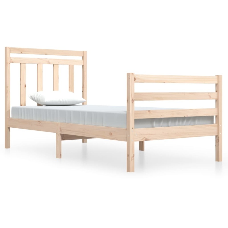 Estructura de cama madera maciza 90x200