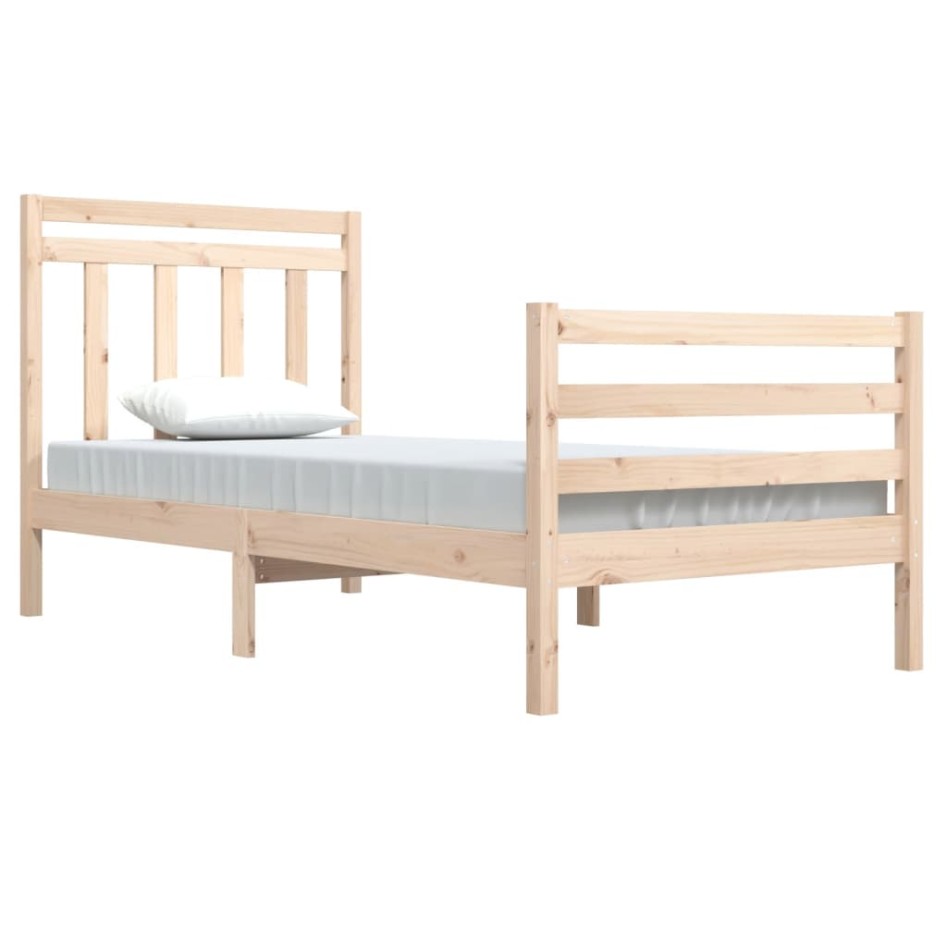 Estructura de cama madera maciza 90x200