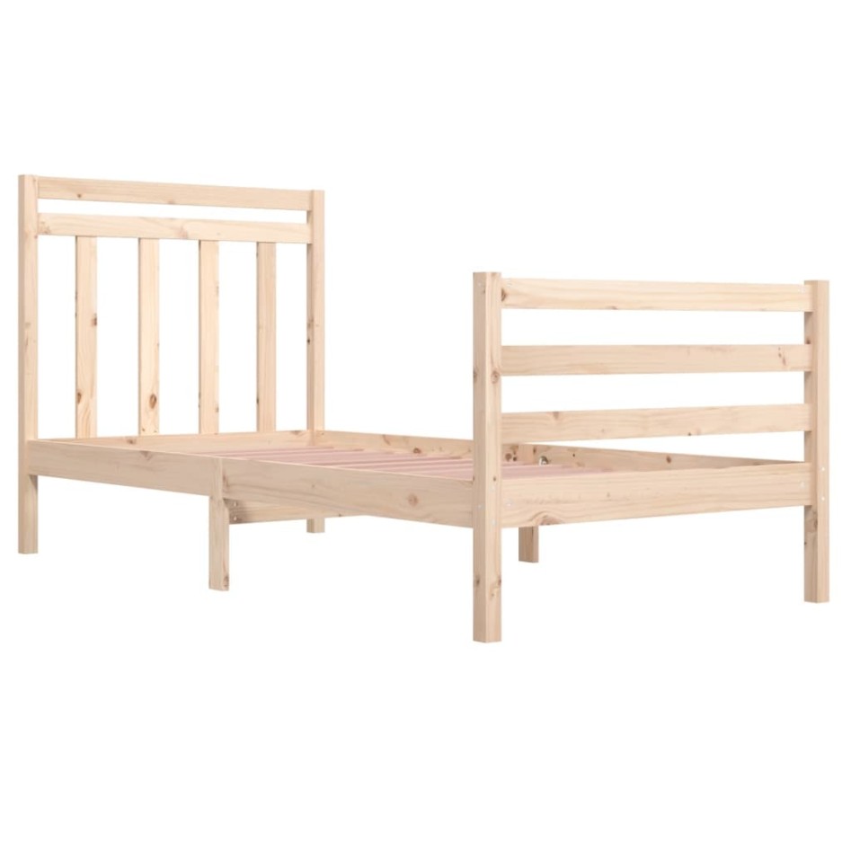 Estructura de cama madera maciza 90x200