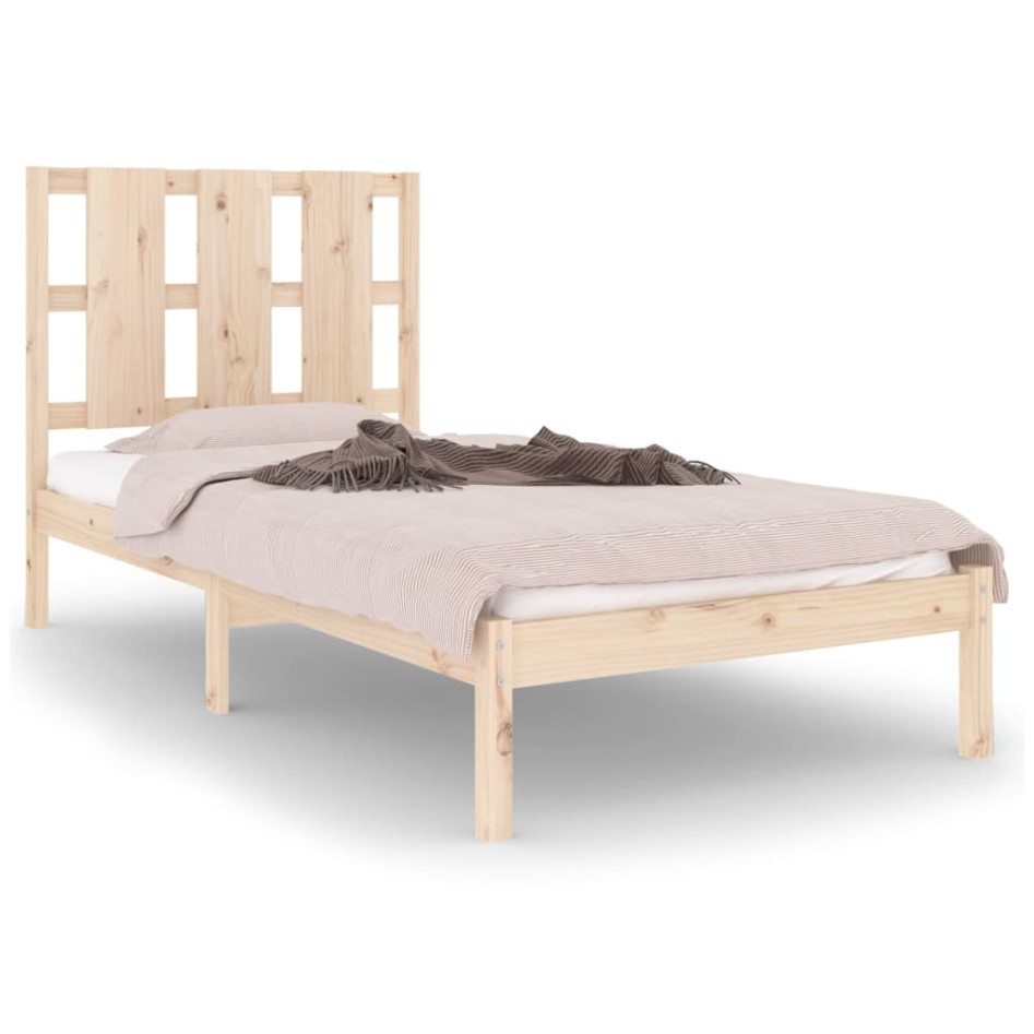 Estructura de cama madera maciza 75x190