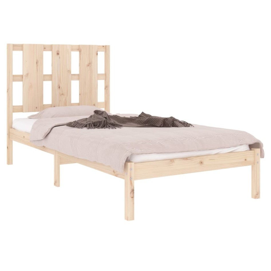 Estructura de cama madera maciza 75x190