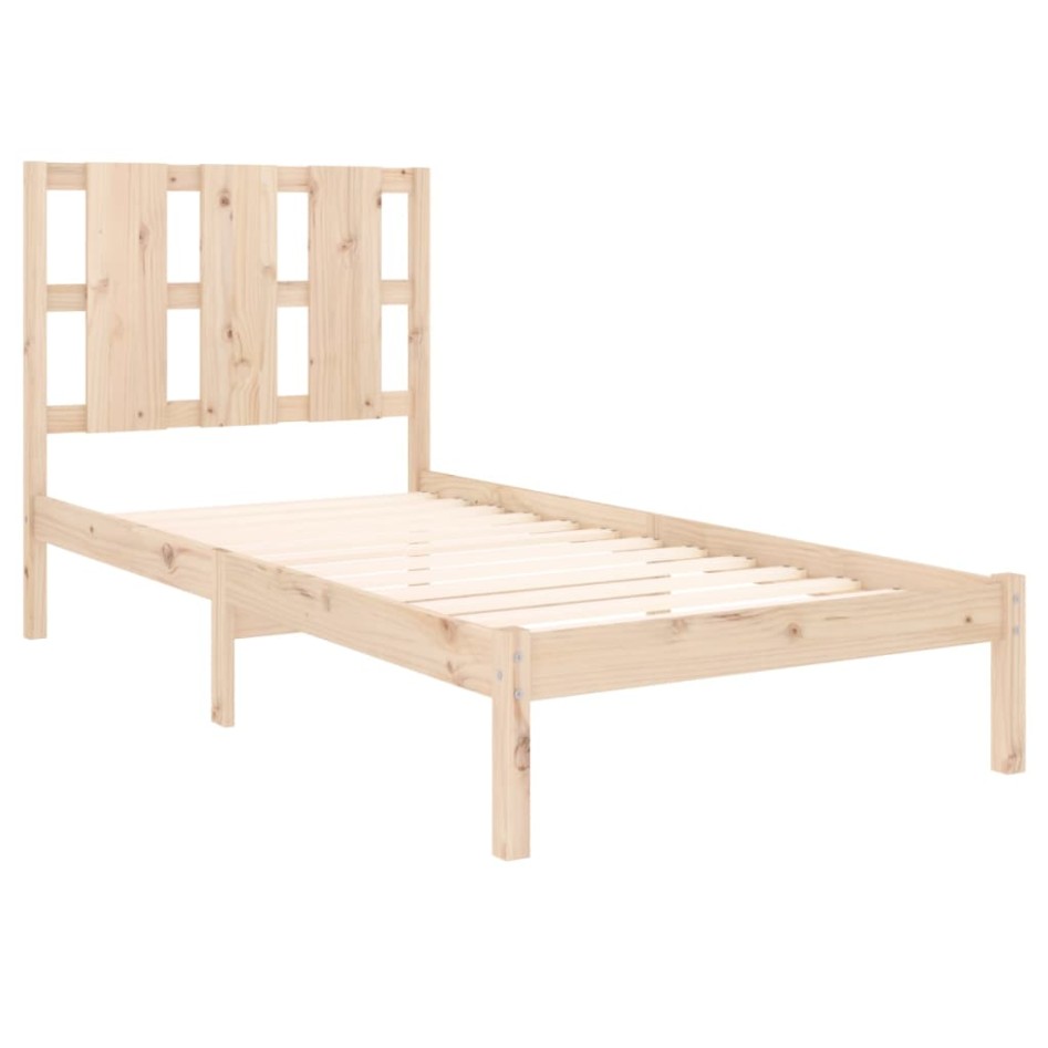 Estructura de cama madera maciza 75x190