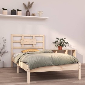 Estructura de cama madera maciza 90x190