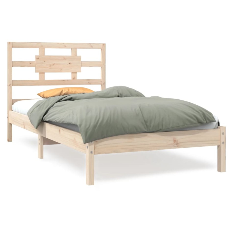 Estructura de cama madera maciza 90x190
