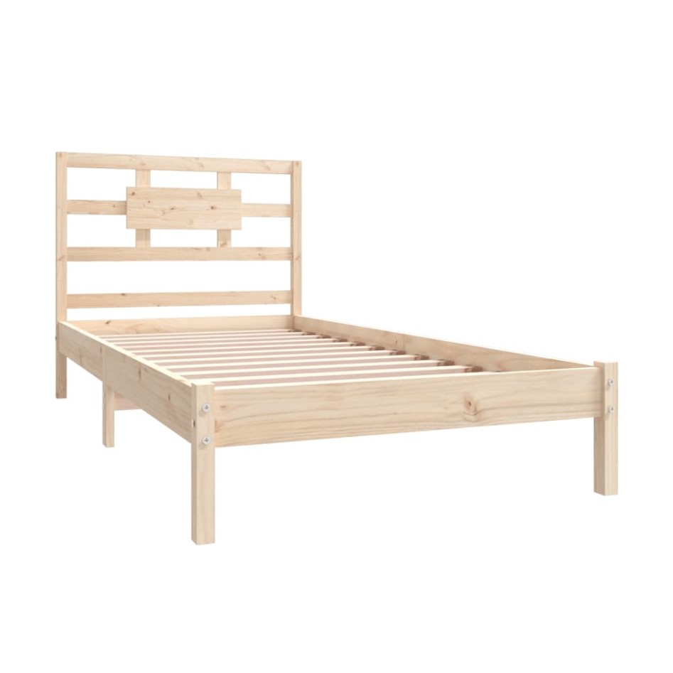 Estructura de cama madera maciza 90x190