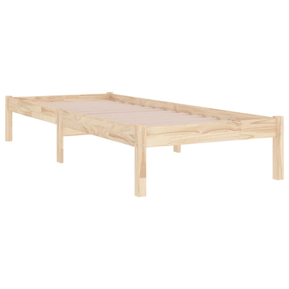 Estructura de cama madera maciza 90x190