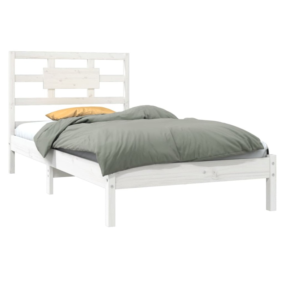 Estructura de cama madera maciza de pino blanca 90x200