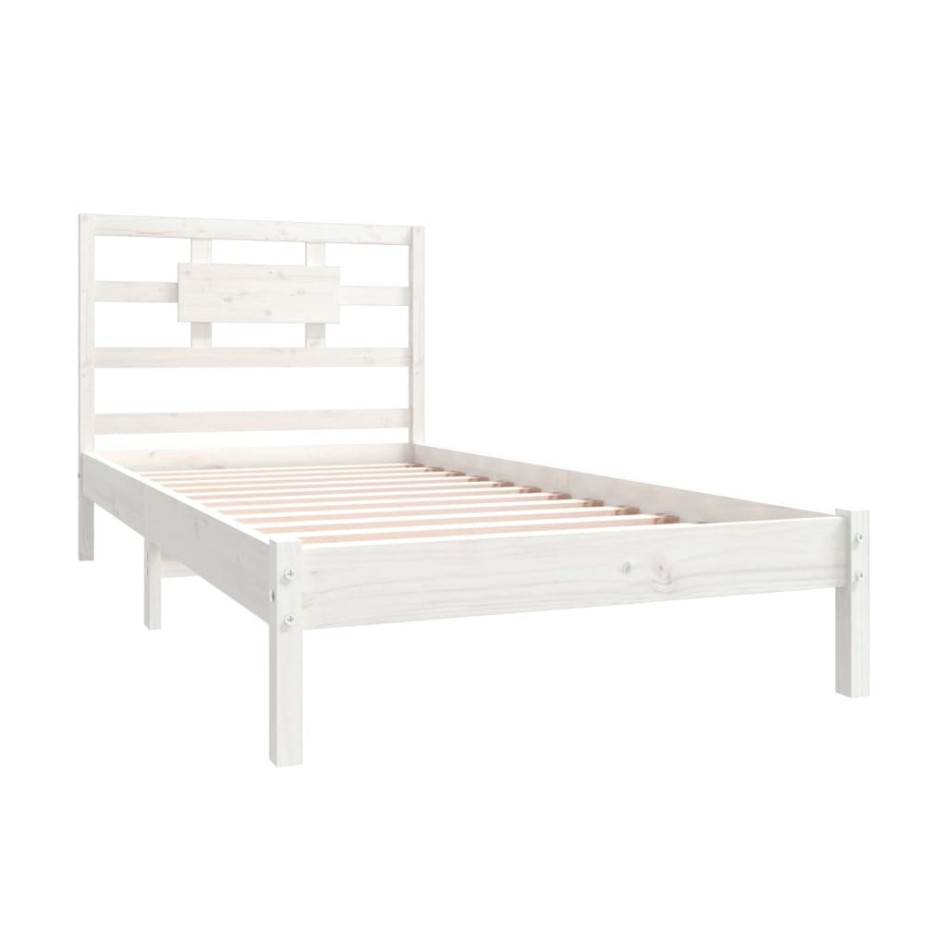 Estructura de cama madera maciza de pino blanca 90x200