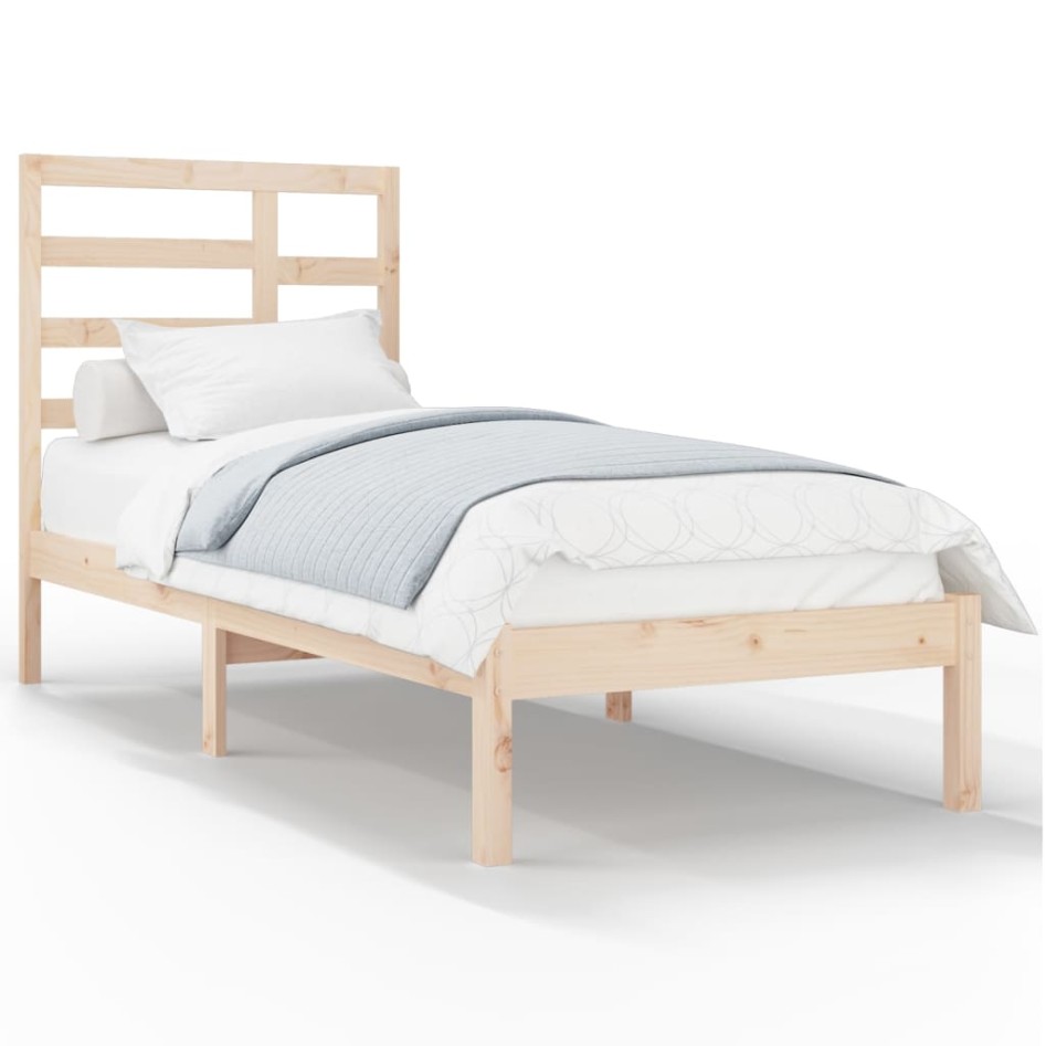 Estructura de cama sin colchón madera maciza 90x200