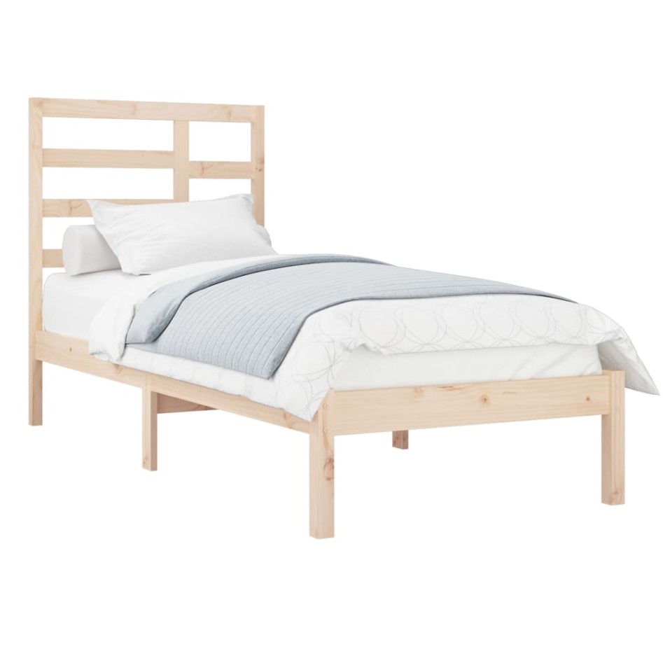 Estructura de cama sin colchón madera maciza 90x200