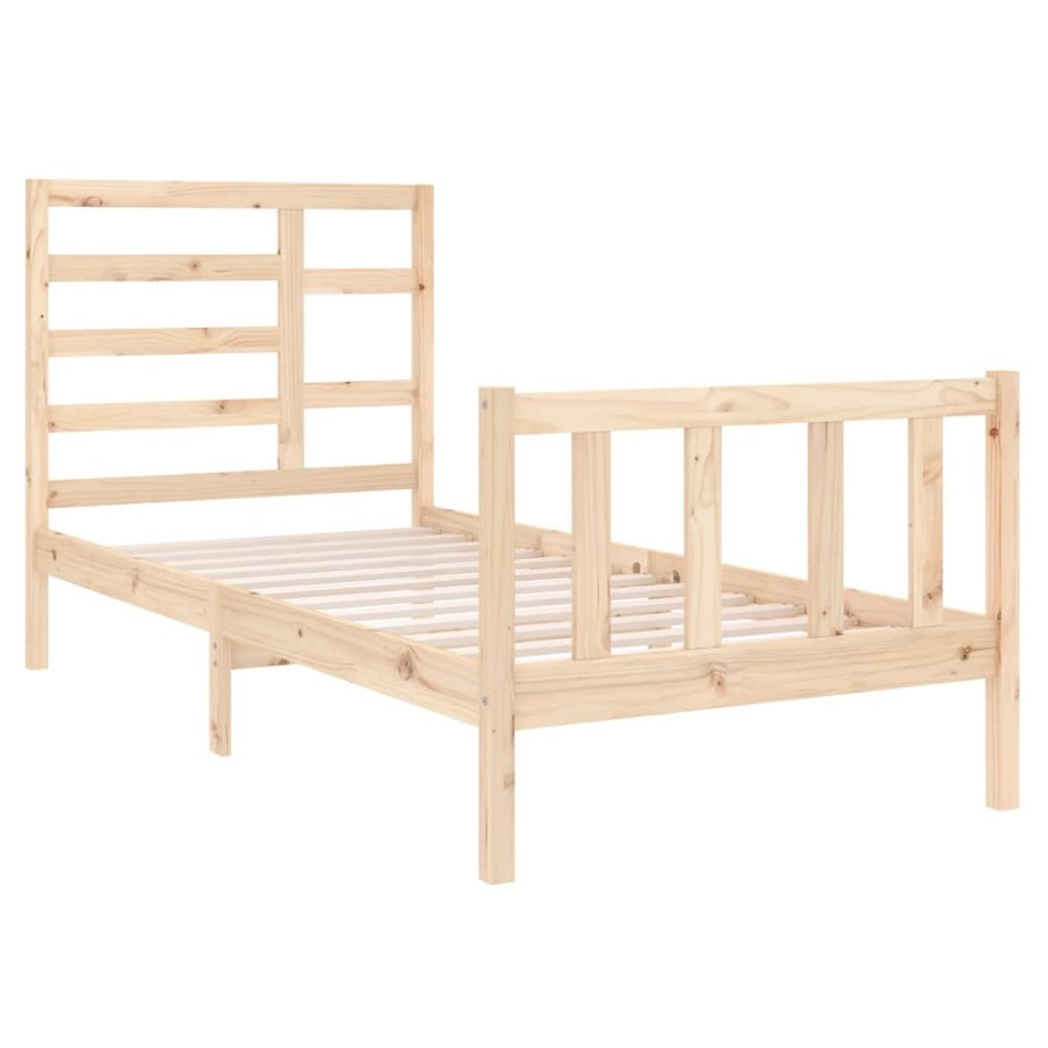 Estructura de cama madera maciza 90x190