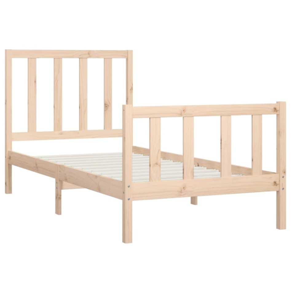 Estructura de cama madera maciza 90x200