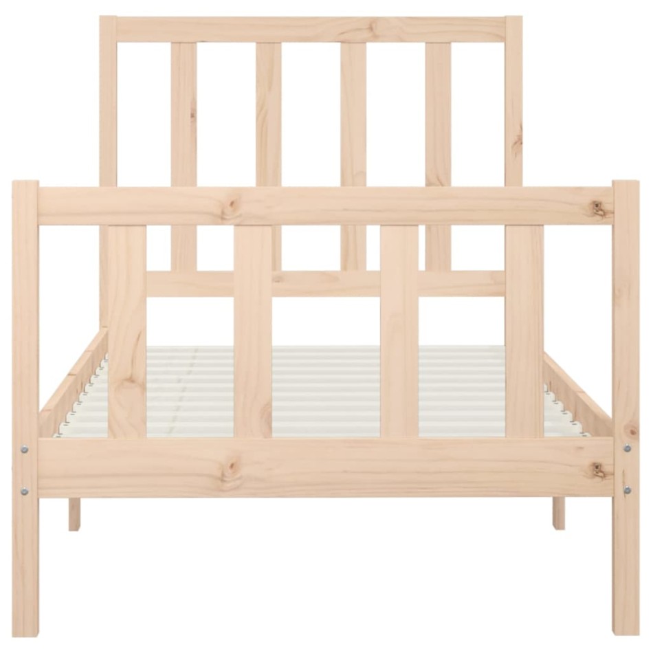 Estructura de cama madera maciza 90x200