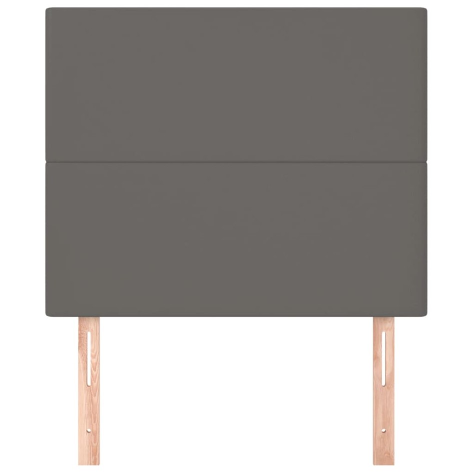 Cabeceros 2 unidades de cuero sintético gris 100x5x78/88