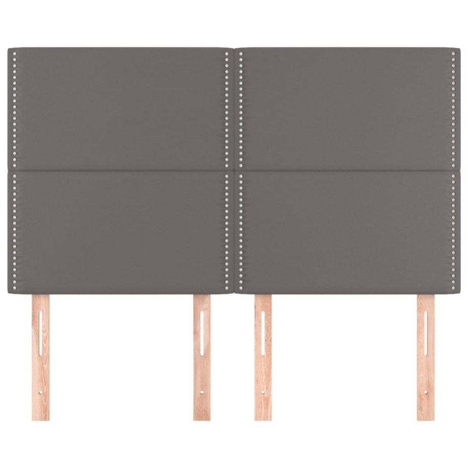 Cabeceros 4 unidades cuero sintético gris 72x5x78/88