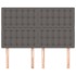 Cabeceros 4 unidades cuero sintético gris 72x5x78/88
