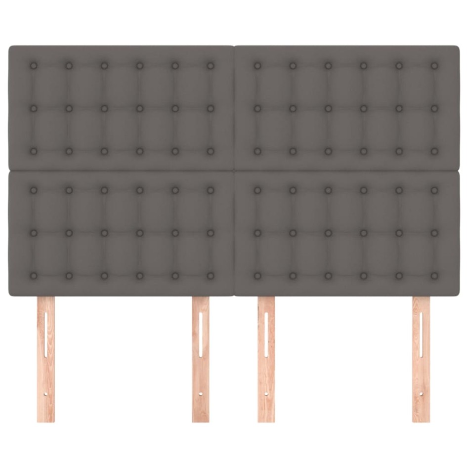 Cabeceros 4 unidades cuero sintético gris 72x5x78/88