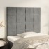 Cabeceros 2 unidades de terciopelo gris claro 80x5x78/88