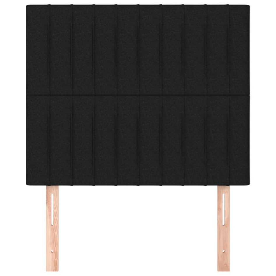 Cabeceros 2 unidades de tela negro 90x5x78/88