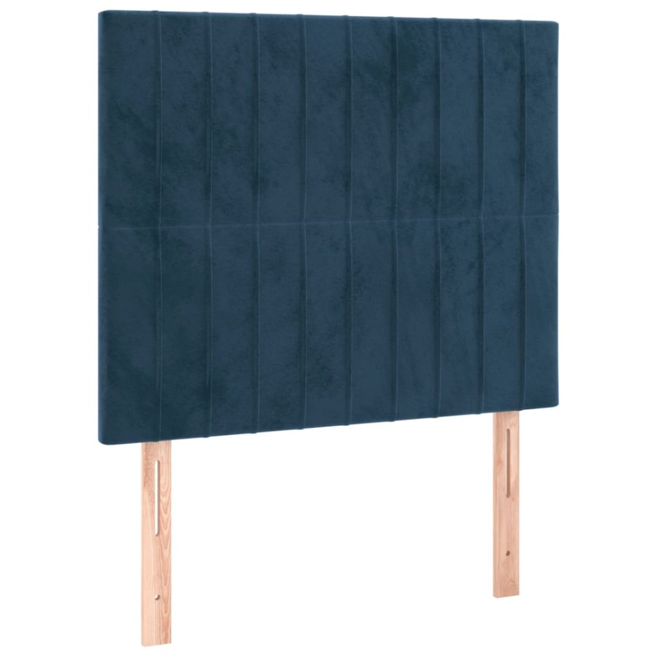 Cabeceros 2 unidades de terciopelo azul oscuro 90x5x78/88