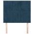 Cabeceros 2 unidades de terciopelo azul oscuro 80x5x78/88