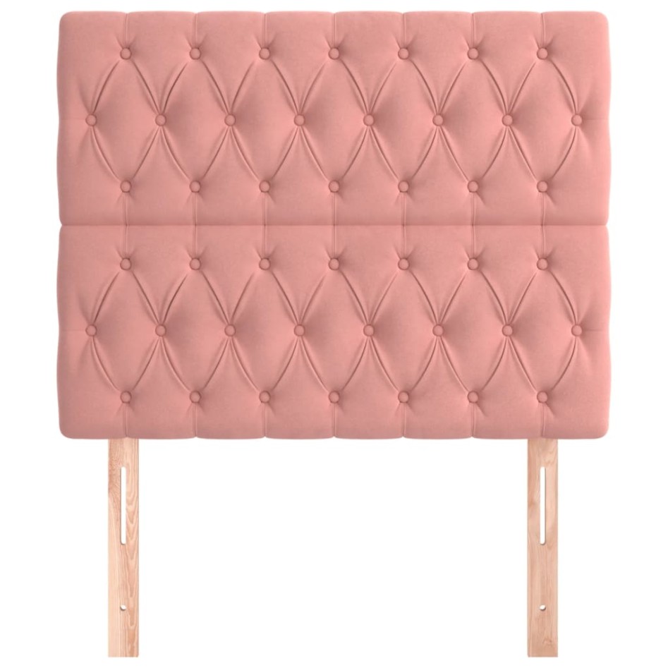 Cabeceros 2 unidades de terciopelo rosa 100x7x78/88