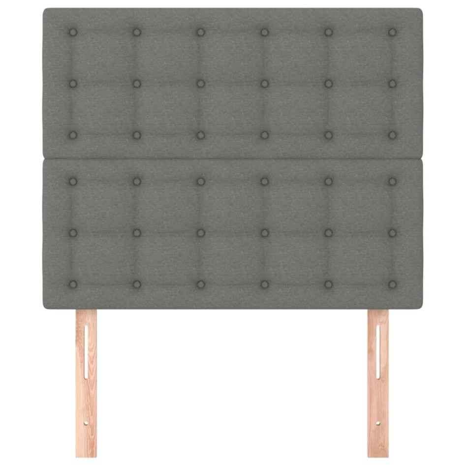 Cabeceros 2 unidades de tela gris oscuro 80x5x78/88