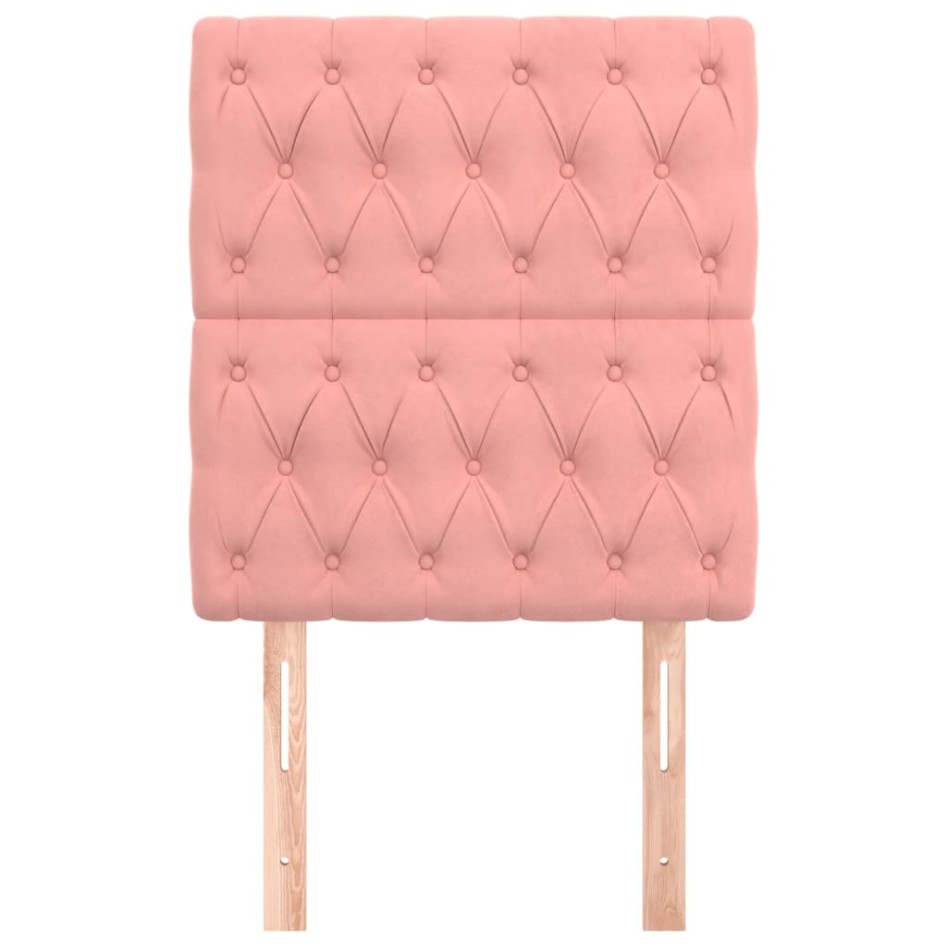Cabeceros 2 unidades de terciopelo rosa 80x7x78/88