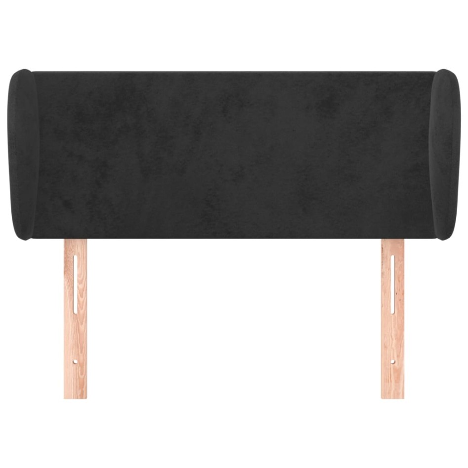 Cabecero de terciopelo negro 93x23x78/88