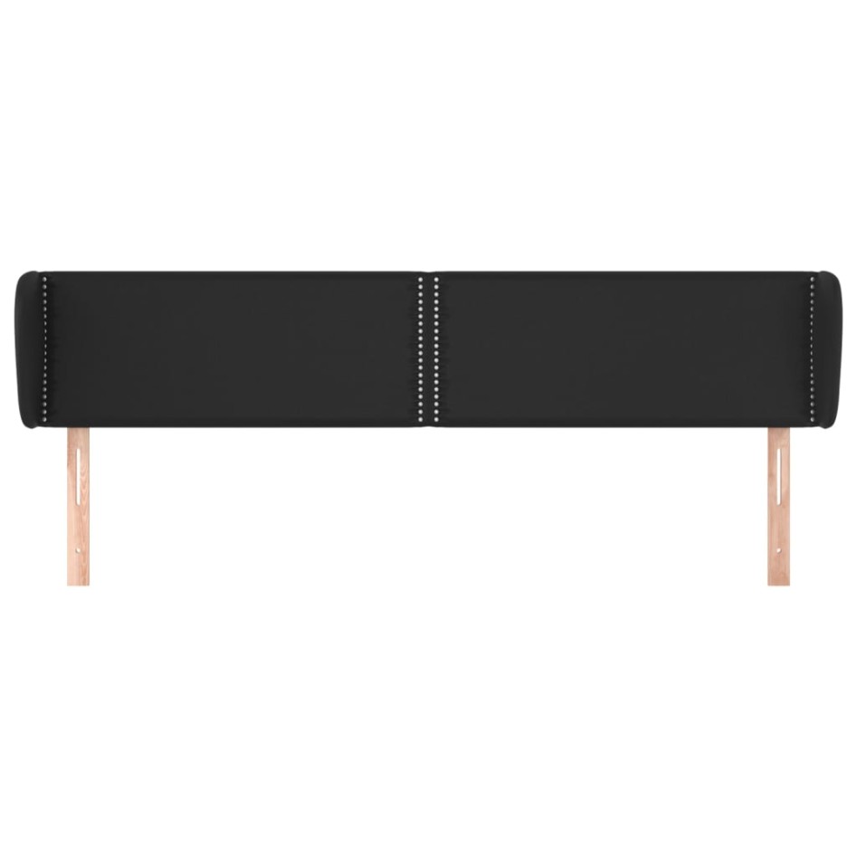 Cabecero de cuero sintético negro 183x23x78/88