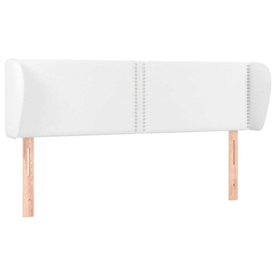 Cabecero de cuero sintético blanco 147x23x78/88