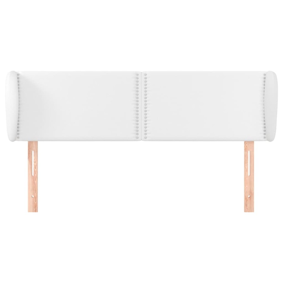 Cabecero de cuero sintético blanco 147x23x78/88