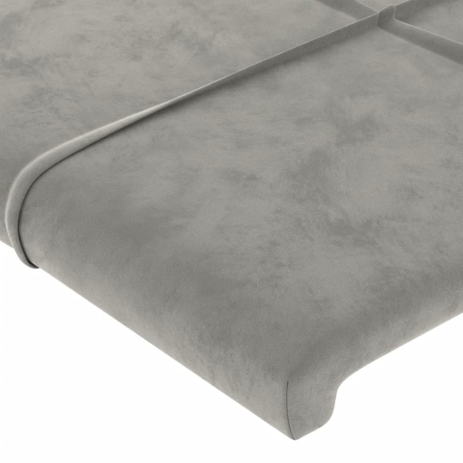 Cabecero de terciopelo gris claro 103x23x78/88