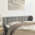 Cabecero de terciopelo gris claro 147x23x78/88