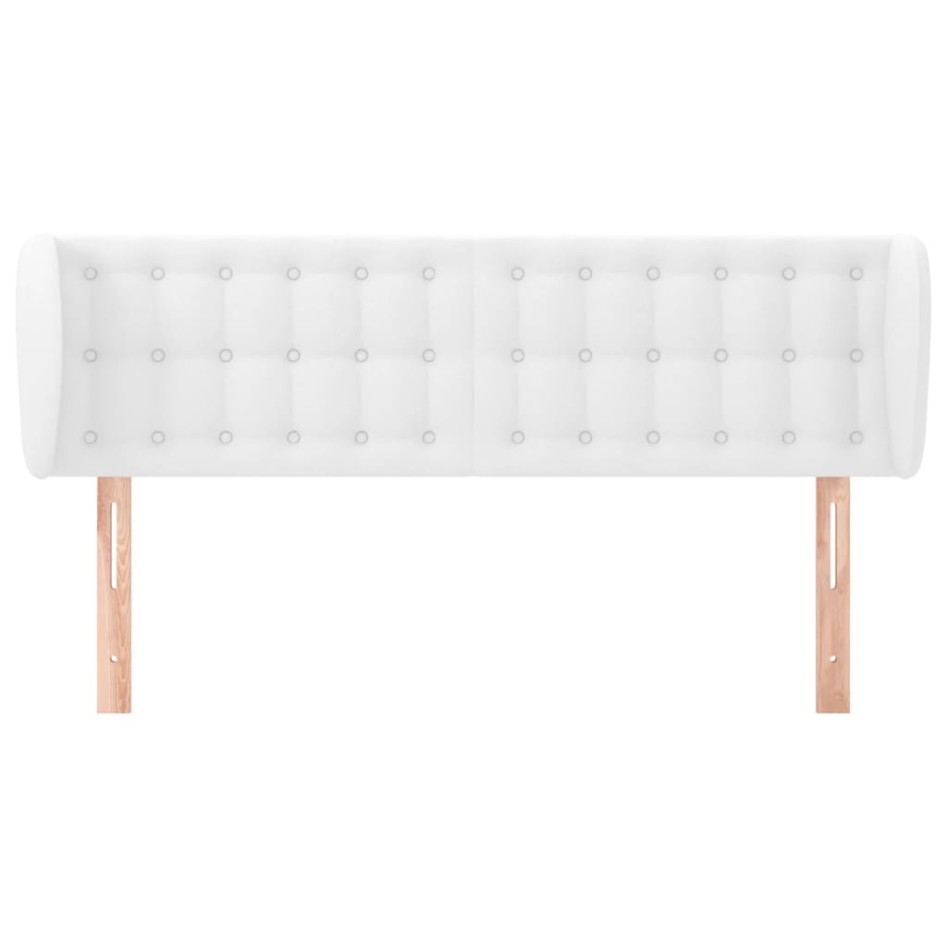 Cabecero de cuero sintético blanco 147x23x78/88