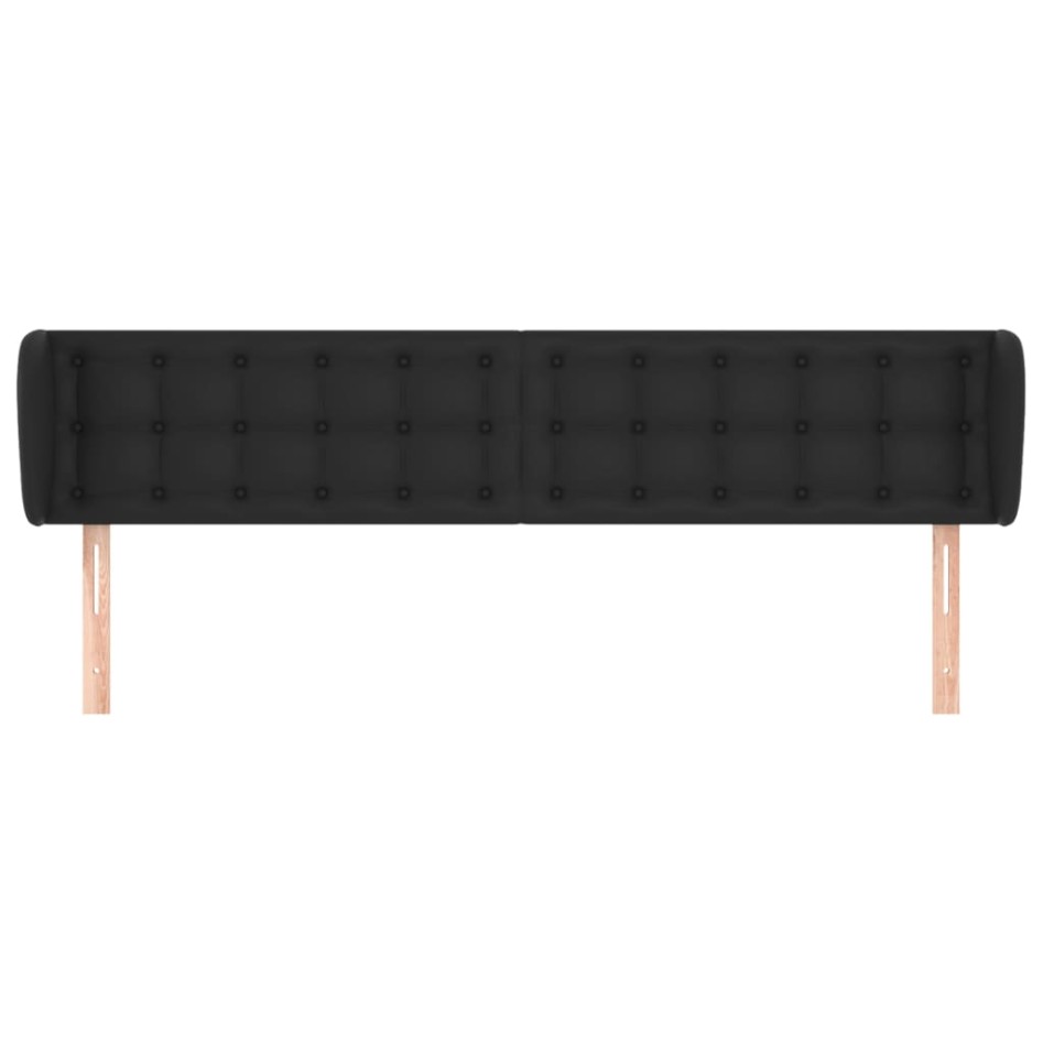 Cabecero de cuero sintético negro 163x23x78/88