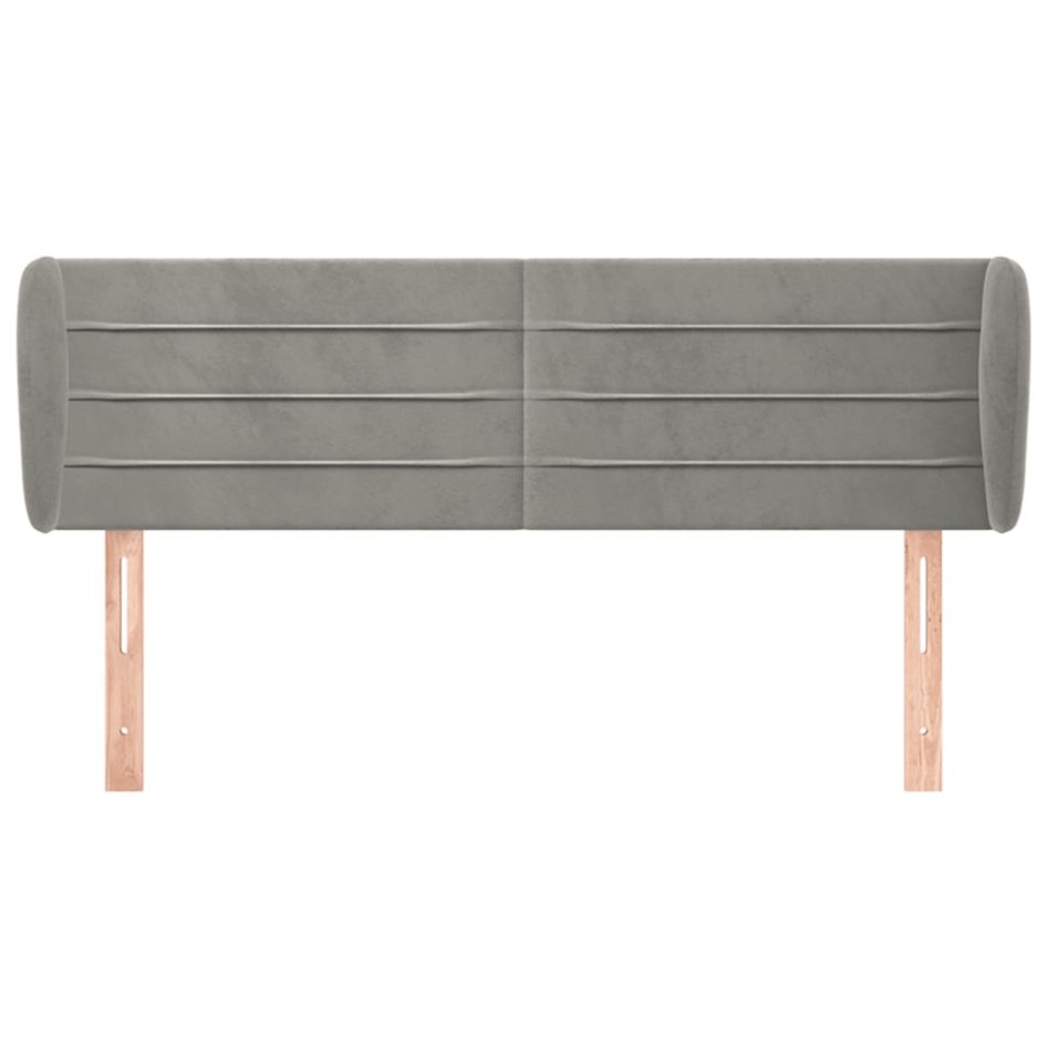 Cabecero de terciopelo gris claro 147x23x78/88