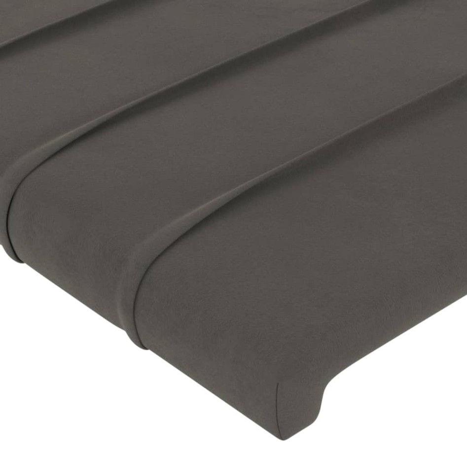 Cabecero de terciopelo gris oscuro 203x23x78/88