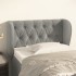 Cabecero de terciopelo gris claro 83x23x78/88